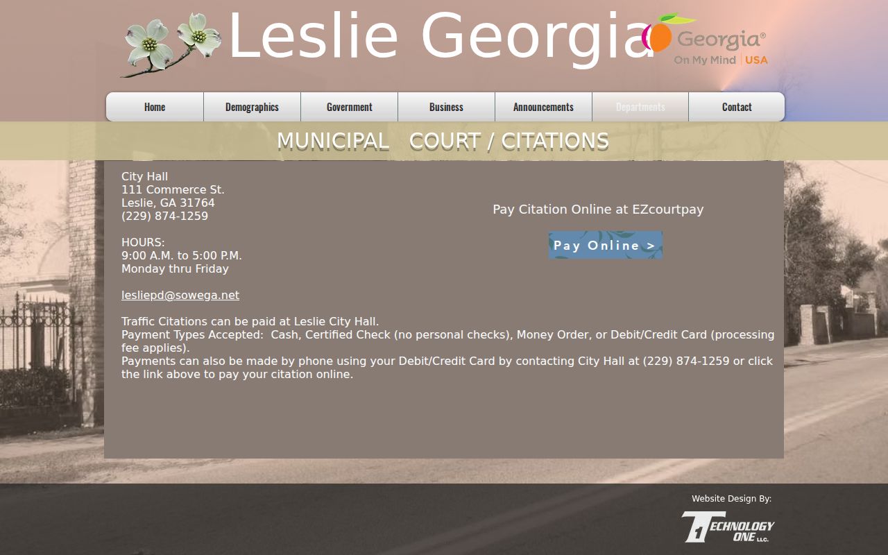 Sumter County bench warrant route through Leslie Municipal Court