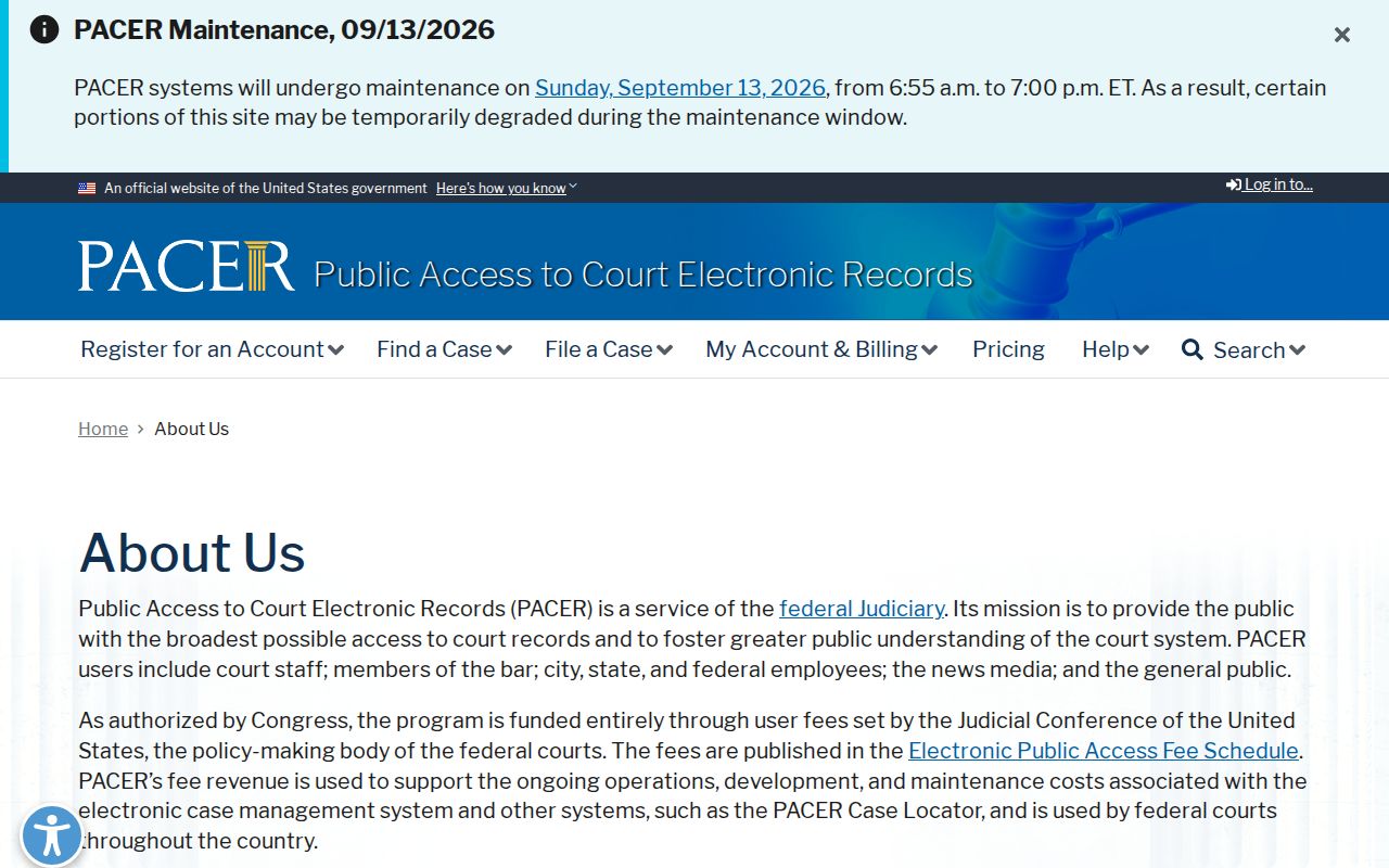 Sumter County most wanted federal PACER case access information